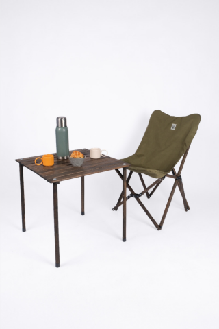 BAG THE JOY AHŞAP KATLANIR MASA SANDALYE SETİ – ANTRASİT – HAKİ – 60*60*55cm