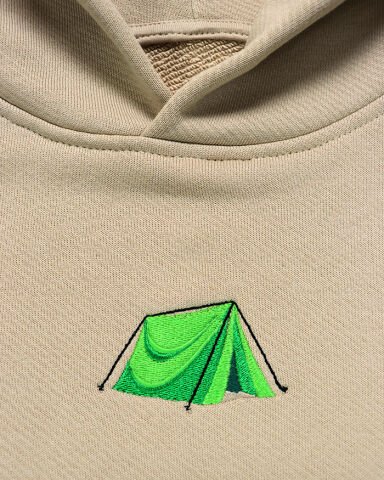 Kamp Çadırı Nakışlı Sweatshirt