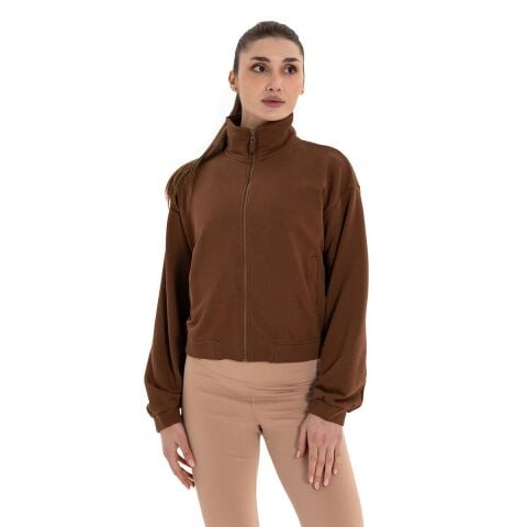 Inguz Dik Yaka Fermuarlı Sweatshirt