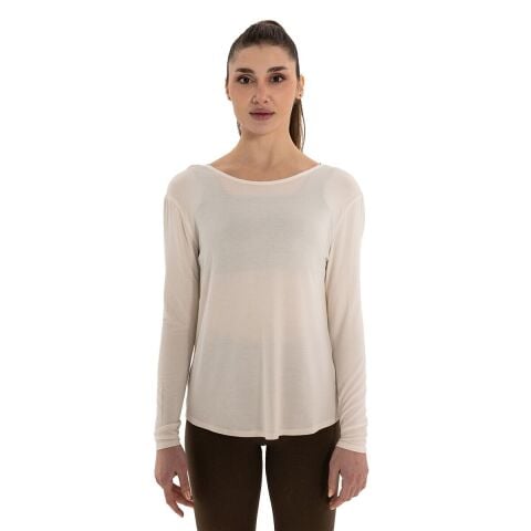 Inguz Sırt Detay Uzun Kollu Modal Yoga T-Shirt