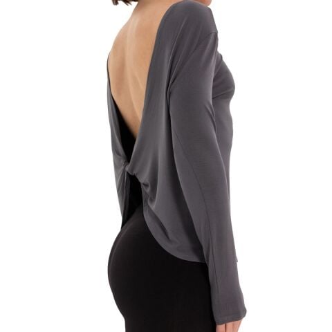 Inguz Sırt Detay Uzun Kollu Modal Yoga T-Shirt