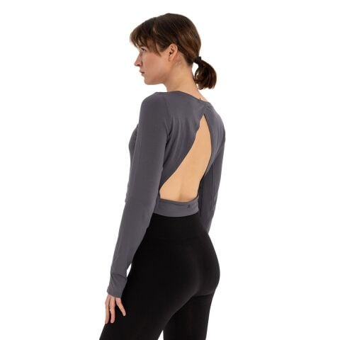 Inguz Sırtı Üçgen Detay Parmak Geçmeli Modal T-Shirt