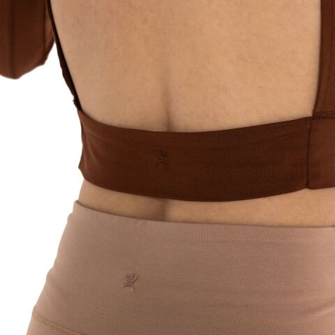 Inguz Sırtı Üçgen Detay Parmak Geçmeli Modal T-Shirt