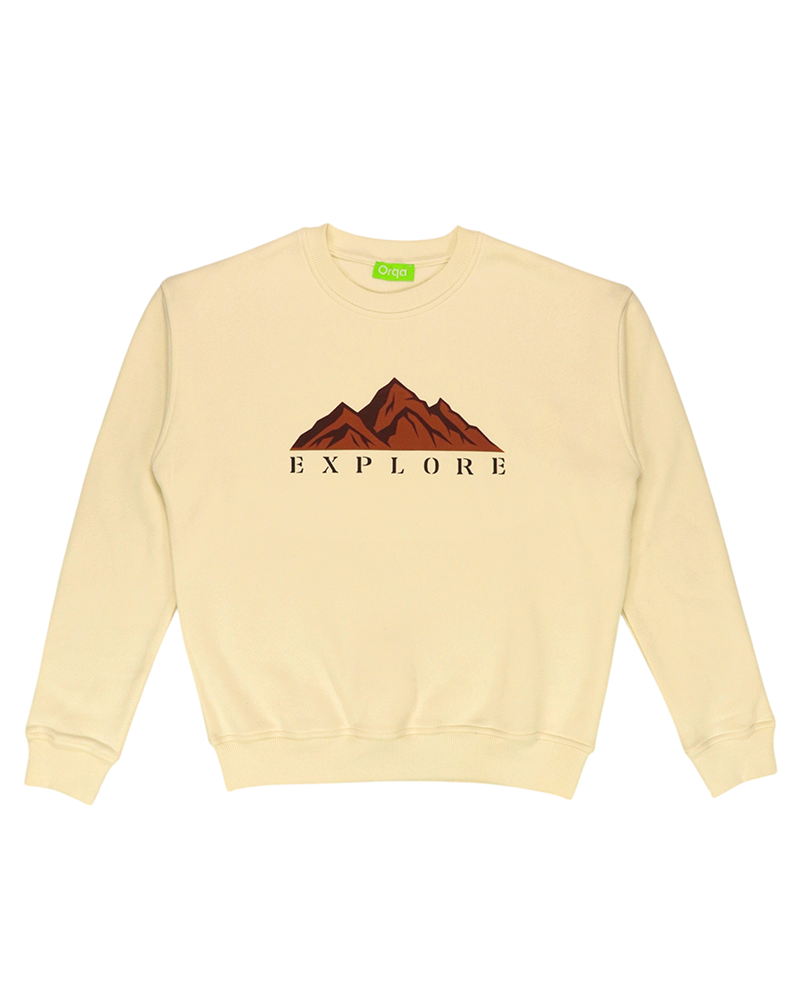 Krem Dağ Sweatshirt