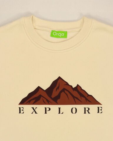 Krem Dağ Sweatshirt