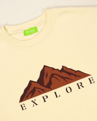 Krem Dağ Sweatshirt