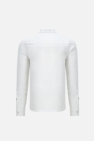 V-CLUTCH ERKEK KETEN GOMLEK BEYAZ L