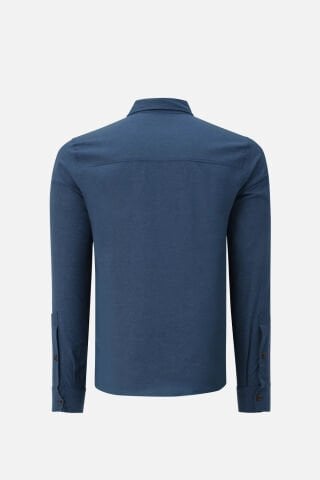 V-CLUTCH ERKEK KETEN GOMLEK KOYU MAVI L