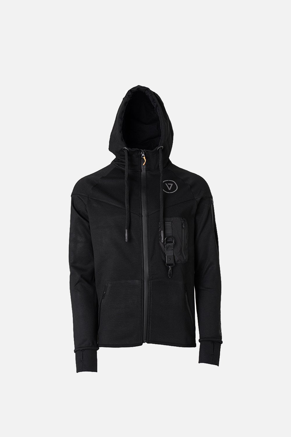 Double Faced Fermuarlı Kapusonlu Ust Siyah