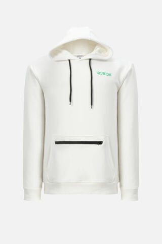 OVERSIZED FIT KAPUSONLU VE SIRT BASKILI SWEATSHIRT