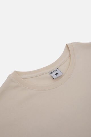 OVERSIZED FIT SIRT DESENLİ ERKEK TSHIRT EKRU