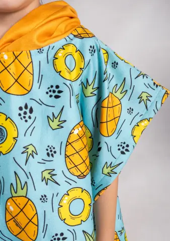 Çocuk Kapüşonlu Plaj Havlu - Pineapple