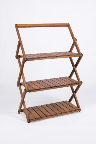 BAG THE JOY AHŞAP PORTATİF KATLANIR KAMP RAFI – KAHVERENGİ