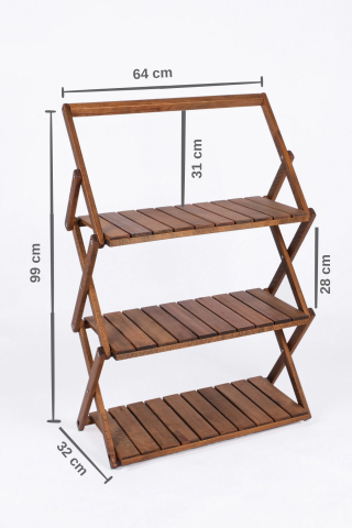 BAG THE JOY AHŞAP PORTATİF KATLANIR KAMP RAFI – KAHVERENGİ