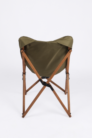 BAG THE JOY KATLANIR AHŞAP KAMP ve BAHÇE SANDALYESİ – KAHVERENGİ İSKELET – HAKİ KILIF