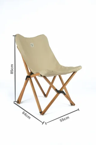 BAG THE JOY AHŞAP KATLANIR MASA SANDALYE SETİ – KAHVERENGİ – BEJ -60*60*55