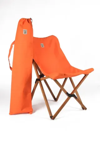 BAG THE JOY AHŞAP KATLANIR MASA SANDALYE SETİ – KAHVERENGİ – TURUNCU -60*60*55