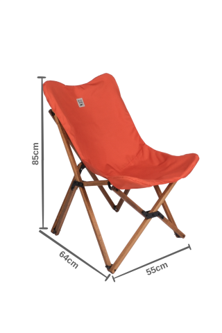 BAG THE JOY AHŞAP KATLANIR MASA SANDALYE SETİ – KAHVERENGİ – KİREMİT – 60*60*55cm