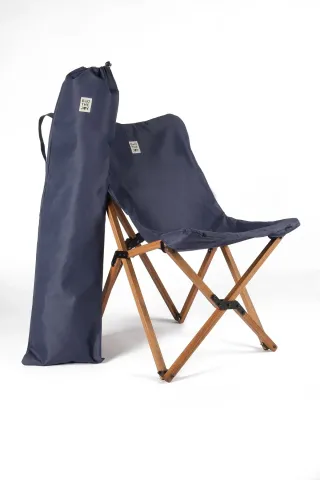 BAG THE JOY AHŞAP KATLANIR MASA SANDALYE SETİ – KAHVERENGİ – LACİVERT – 70*70*55