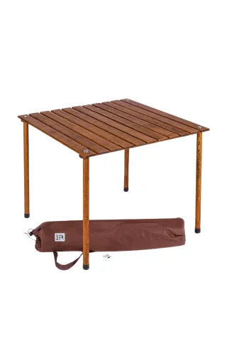 BAG THE JOY AHŞAP KATLANIR MASA SANDALYE SETİ – KAHVERENGİ – LACİVERT – 70*70*55