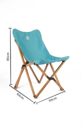 BAG THE JOY AHŞAP KATLANIR MASA SANDALYE SETİ – KAHVERENGİ – TURKUAZ -50*50*50