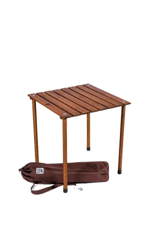 BAG THE JOY AHŞAP KATLANIR MASA SANDALYE SETİ – KAHVERENGİ – HAKİ – 50*50*50cm