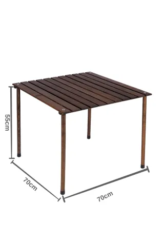 BAG THE JOY AHŞAP KATLANIR MASA SANDALYE SETİ – ANTRASİT – KİREMİT – 70*70*55cm