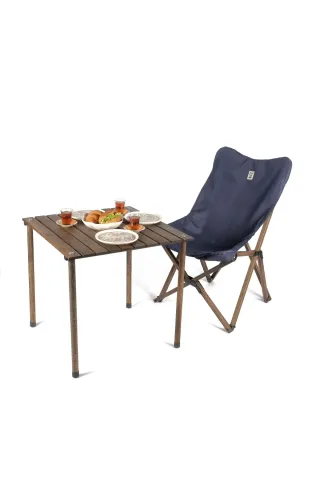 BAG THE JOY AHŞAP KATLANIR MASA SANDALYE SETİ – ANTRASİT- LACİVERT -60*60*55
